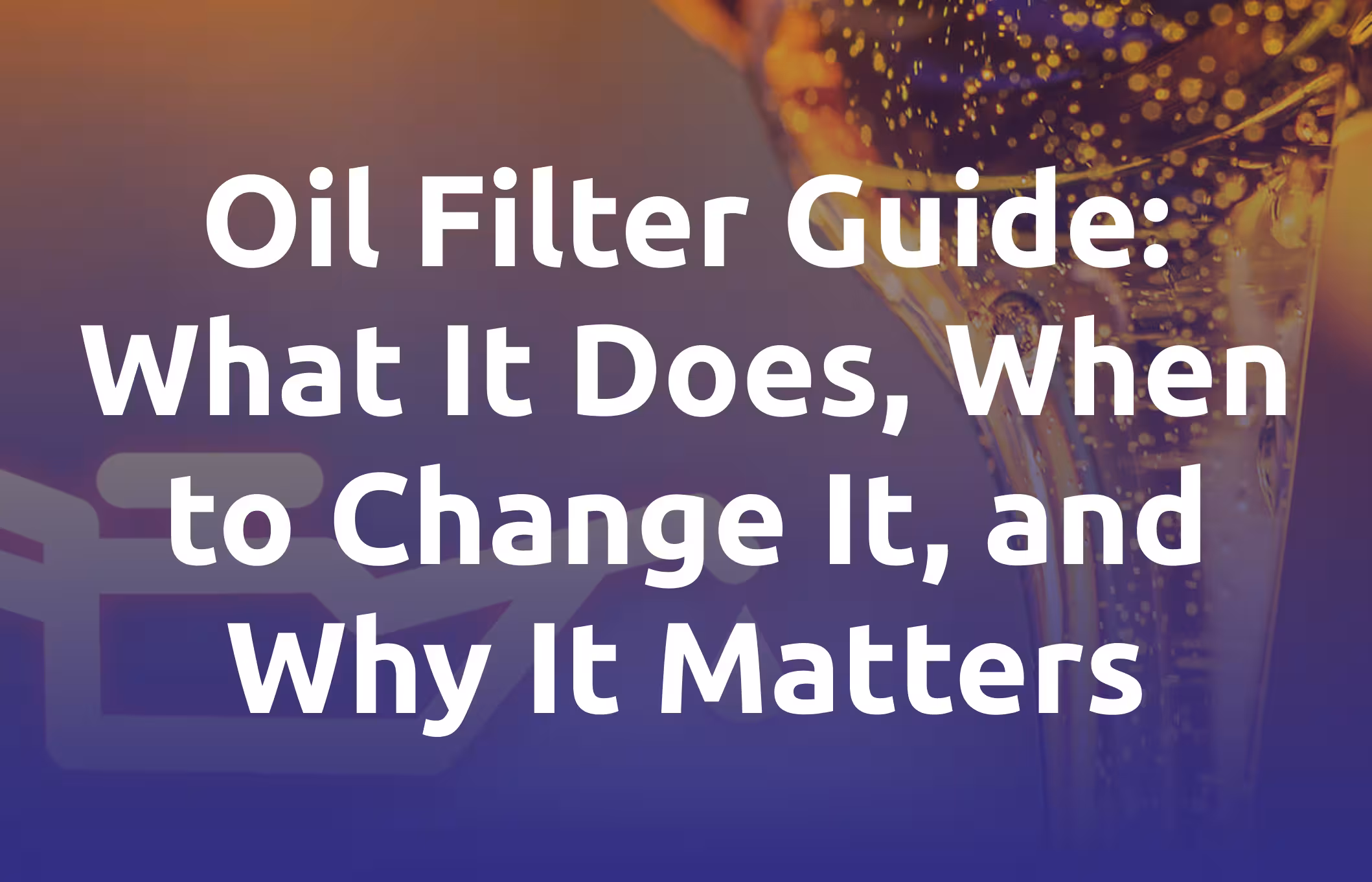Oil Filter Guide. What It Does, When to Change It, and Why It Matters